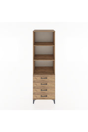 Hyperion Dolap 3 Raflı 4 Çekmeceli 60x44x195 Çam-Çam