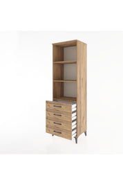 Hyperion Dolap 3 Raflı 4 Çekmeceli 60x44x195 Çam-Çam