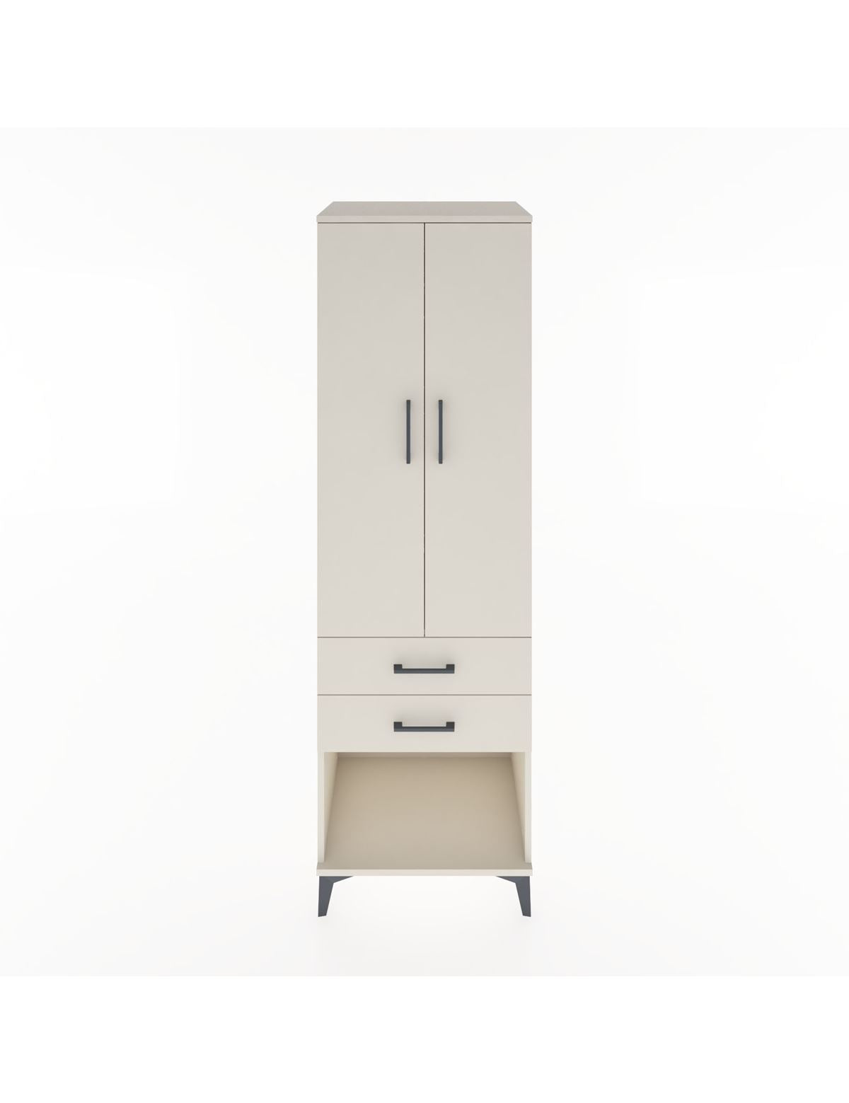 Hyperion Dolap Tek Raflı 2 Çekmeceli Tek Askılı 60x44x195 Aytaşı-Aytaşı