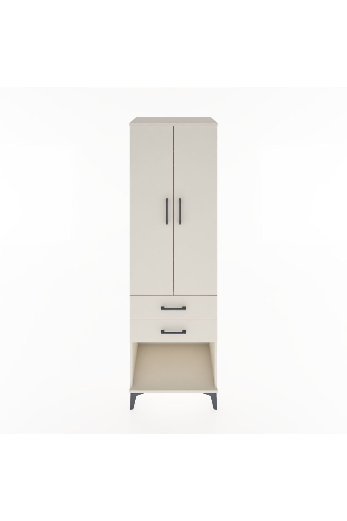 Hyperion Dolap Tek Raflı 2 Çekmeceli Tek Askılı 60x44x195 Aytaşı-Aytaşı