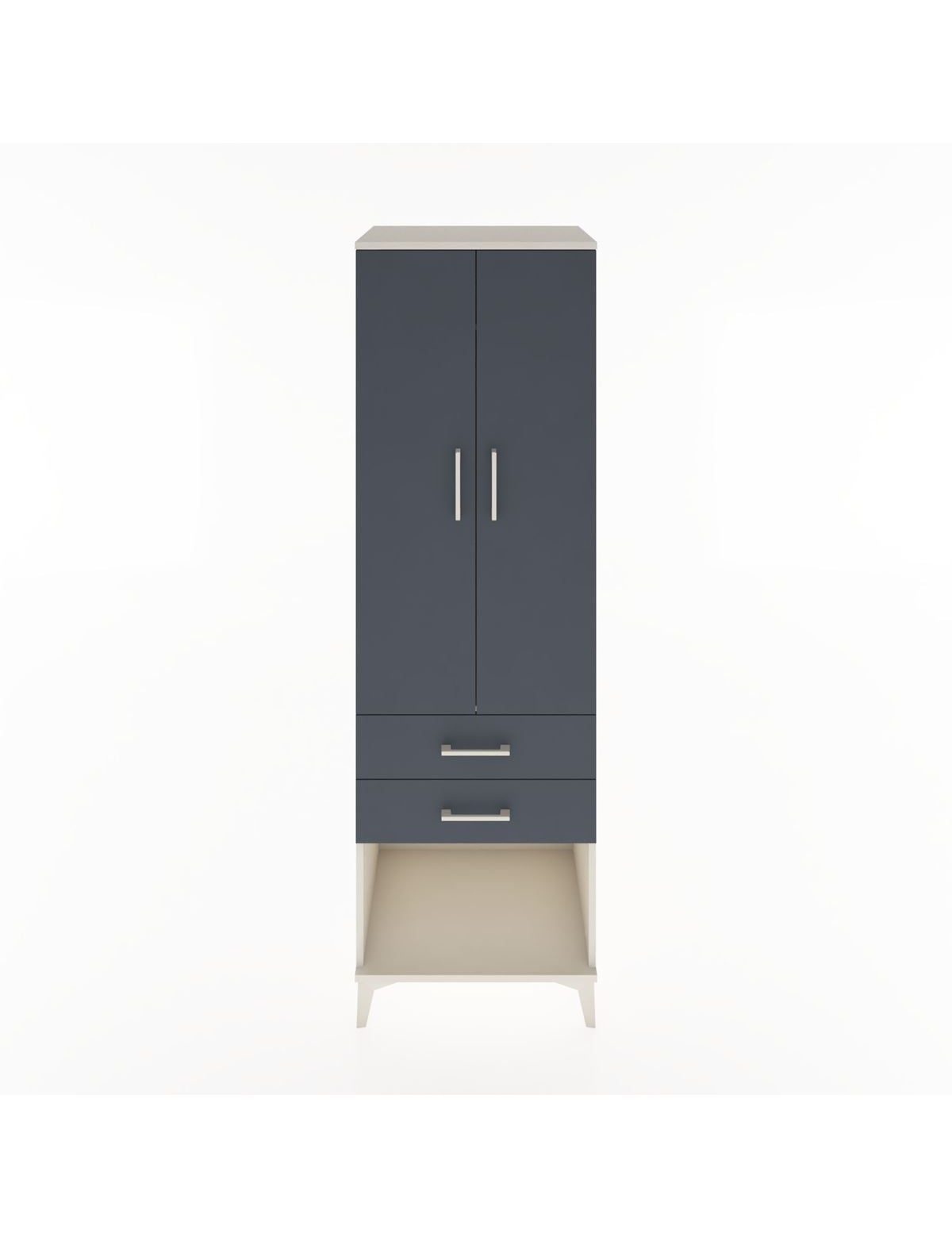 Hyperion Dolap Tek Raflı 2 Çekmeceli Tek Askılı 60x44x195 Aytaşı-Antrasit