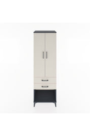 Hyperion Dolap Tek Raflı 2 Çekmeceli Tek Askılı 60x44x195 Antrasit-Aytaşı