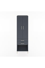 Hyperion Dolap Tek Raflı 2 Çekmeceli Tek Askılı 60x44x195 Antrasit-Antrasit