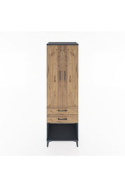 Hyperion Dolap Tek Raflı 2 Çekmeceli Tek Askılı 60x44x195 Antrasit-Çam