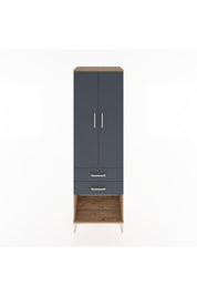 Hyperion Dolap Tek Raflı 2 Çekmeceli Tek Askılı 60x44x195 Çam-Antrasit