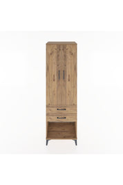 Hyperion Dolap Tek Raflı 2 Çekmeceli Tek Askılı 60x44x195 Çam-Çam