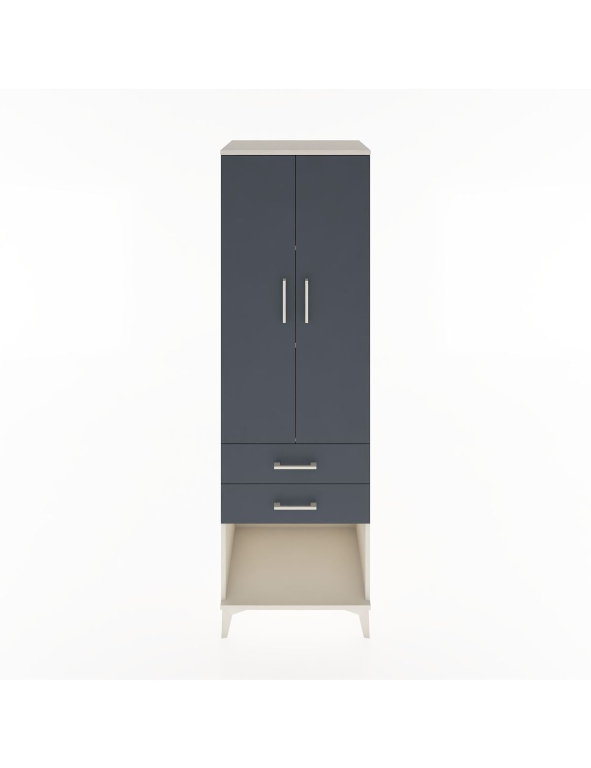 Hyperion Dolap 3 Raflı 2 Çekmeceli 2 Kapaklı 60x44x195 Aytaşı-Antrasit