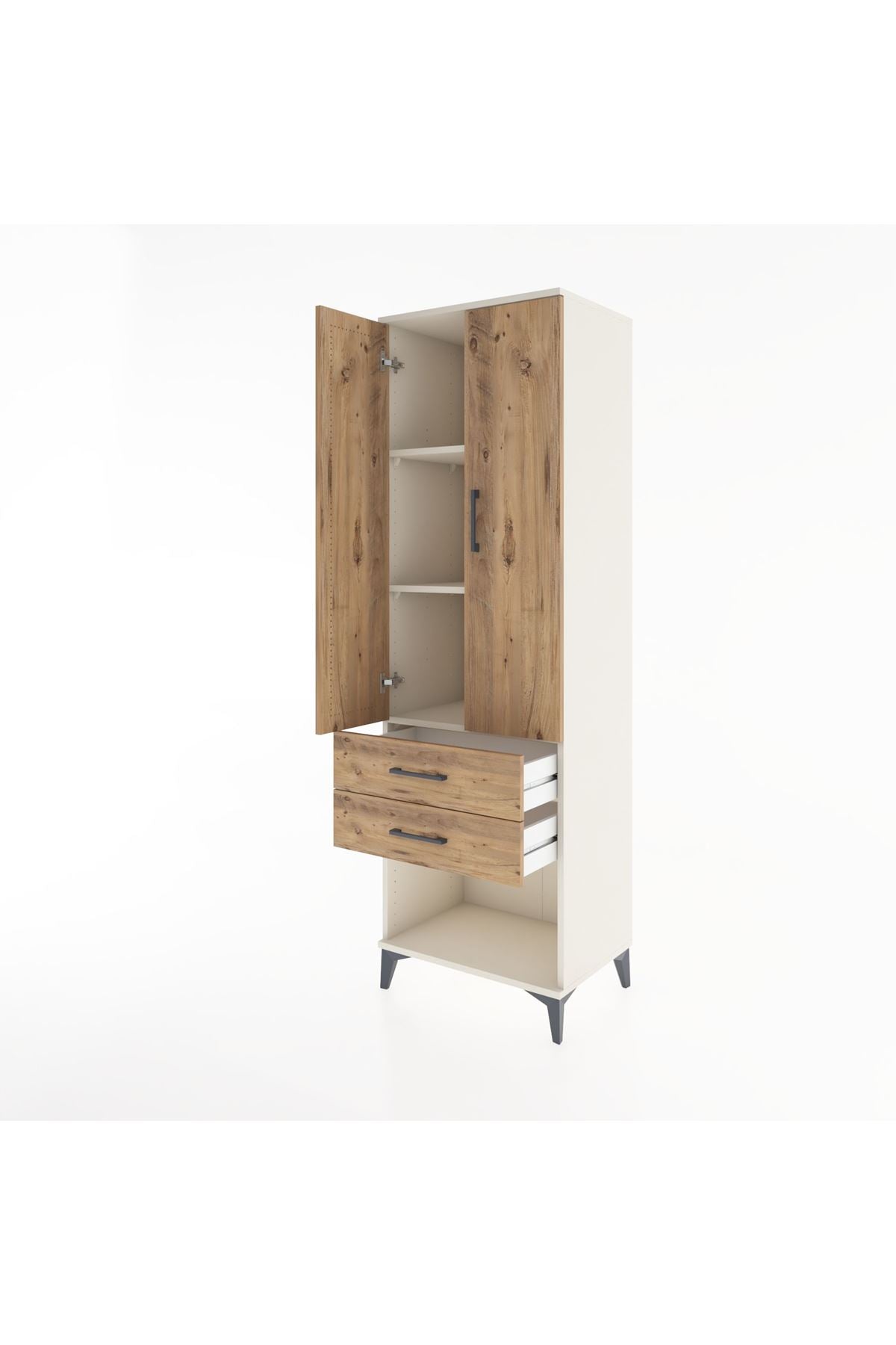 Hyperion Dolap 3 Raflı 2 Çekmeceli 2 Kapaklı 60x44x195 Aytaşı-Çam