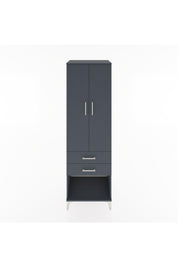 Hyperion Dolap 3 Raflı 2 Çekmeceli 2 Kapaklı 60x44x195 Antrasit-Antrasit