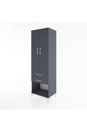 Hyperion Dolap 3 Raflı 2 Çekmeceli 2 Kapaklı 60x44x195 Antrasit-Antrasit