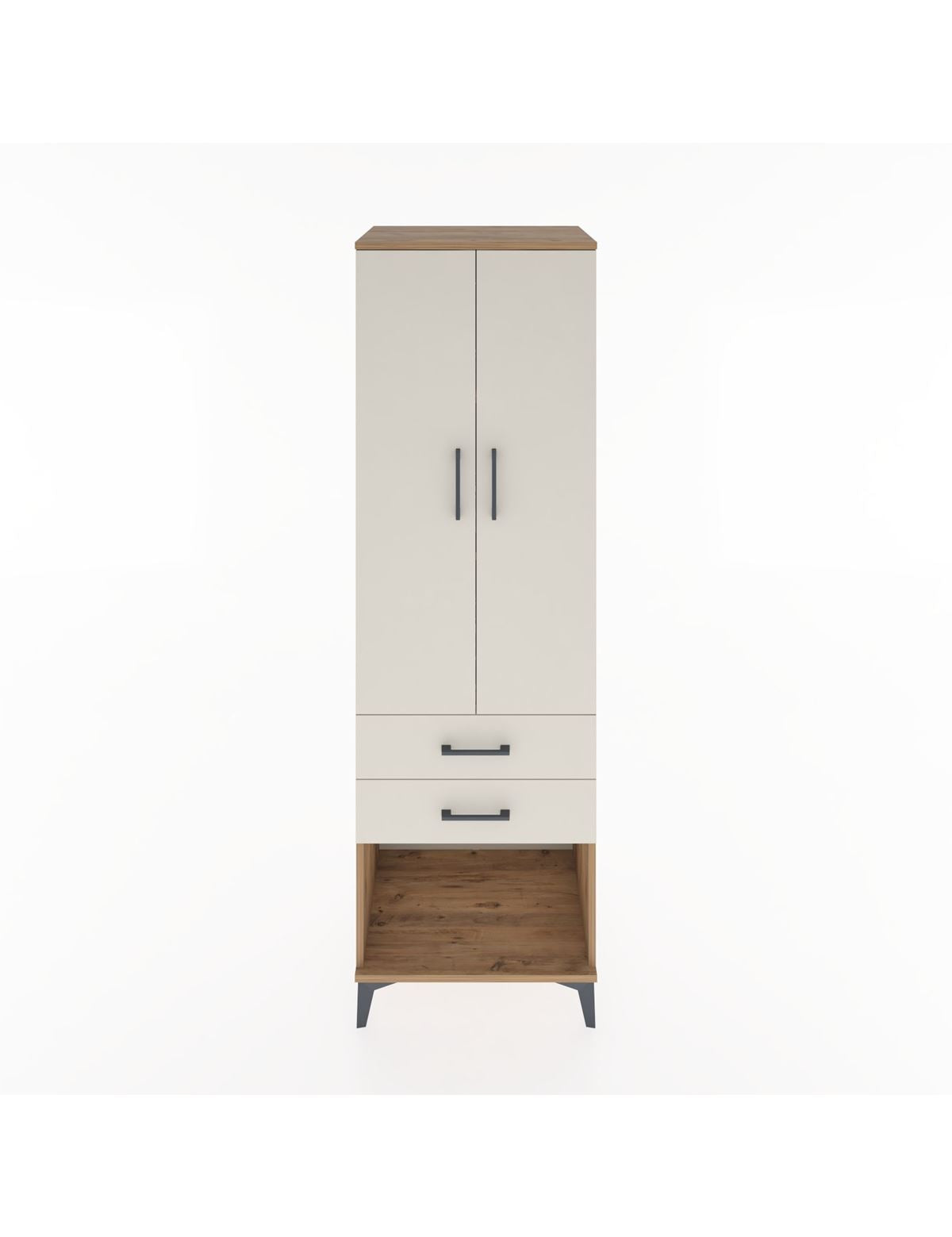 Hyperion Dolap 3 Raflı 2 Çekmeceli 2 Kapaklı 60x44x195 Çam-Aytaşı