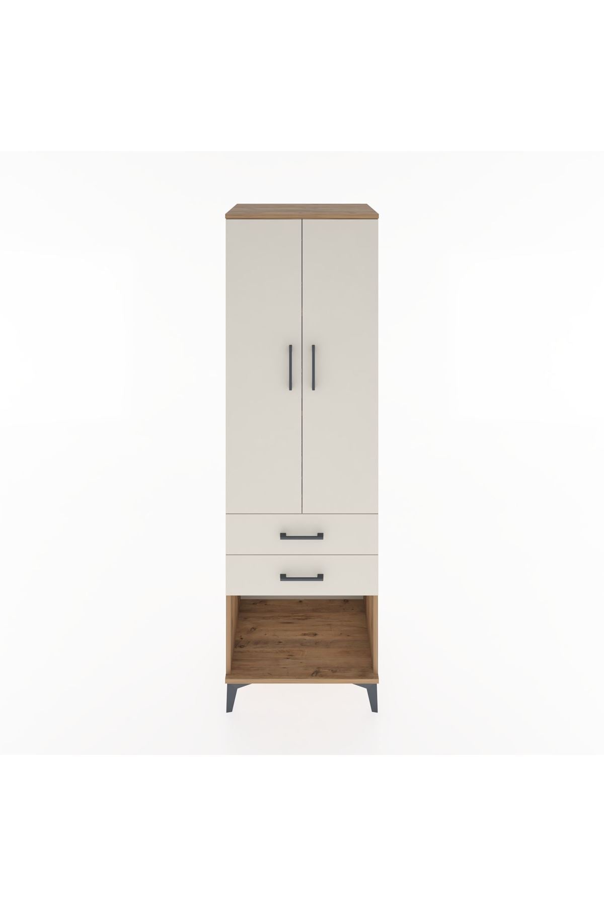 Hyperion Dolap 3 Raflı 2 Çekmeceli 2 Kapaklı 60x44x195 Çam-Aytaşı