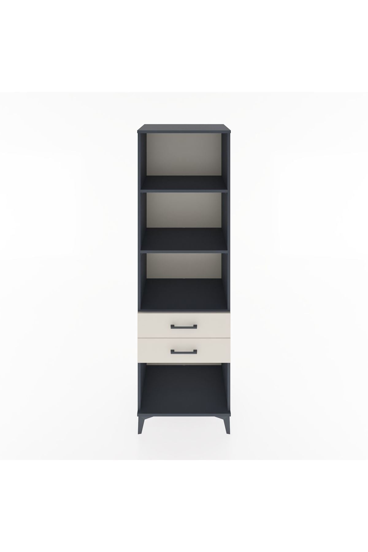 Hyperion Dolap 3 Raflı 2 Çekmeceli 60x44x195 Antrasit-Aytaşı