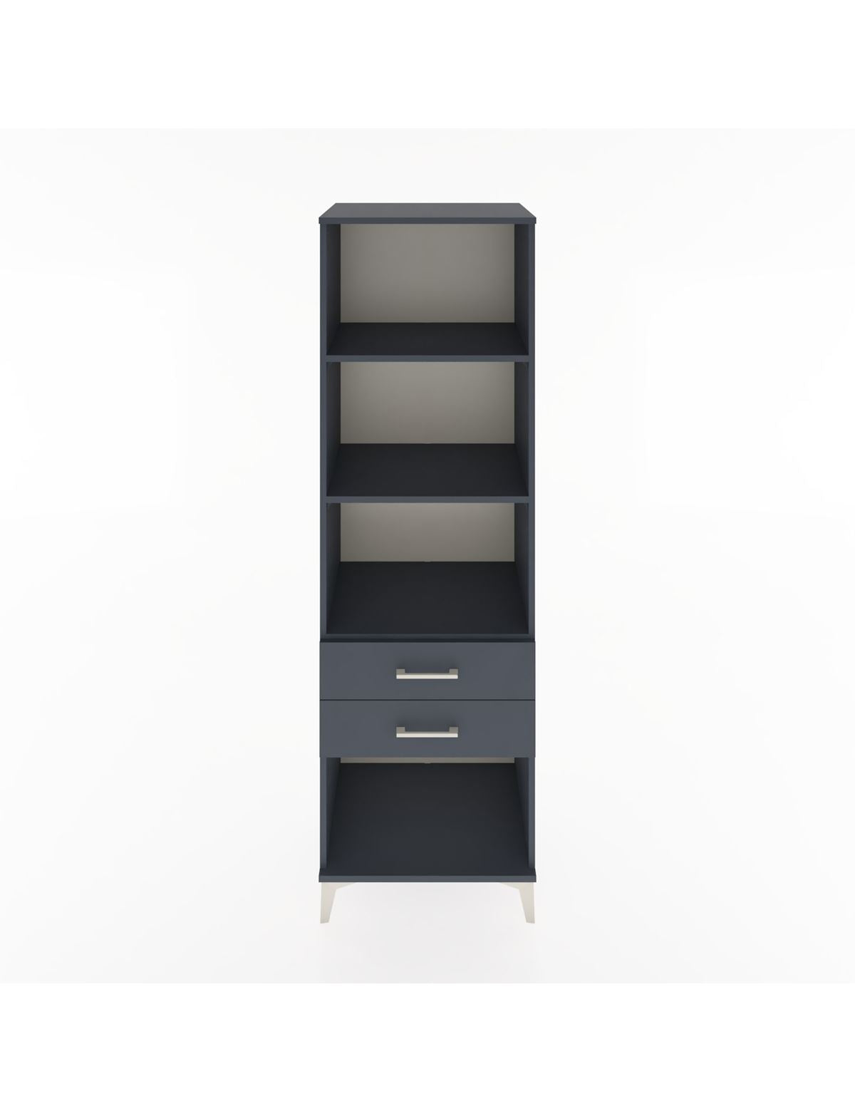 Hyperion Dolap 3 Raflı 2 Çekmeceli 60x44x195 Antrasit-Antrasit