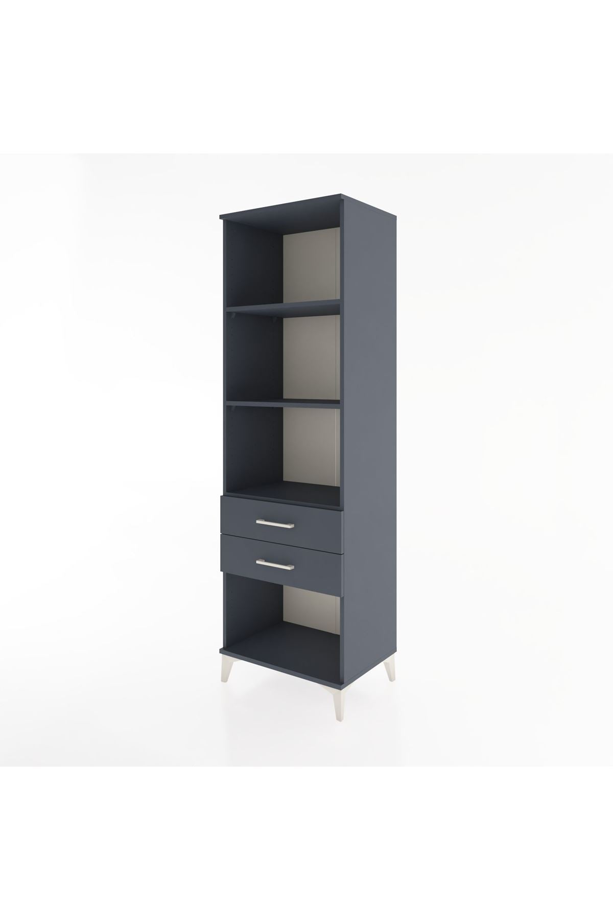 Hyperion Dolap 3 Raflı 2 Çekmeceli 60x44x195 Antrasit-Antrasit