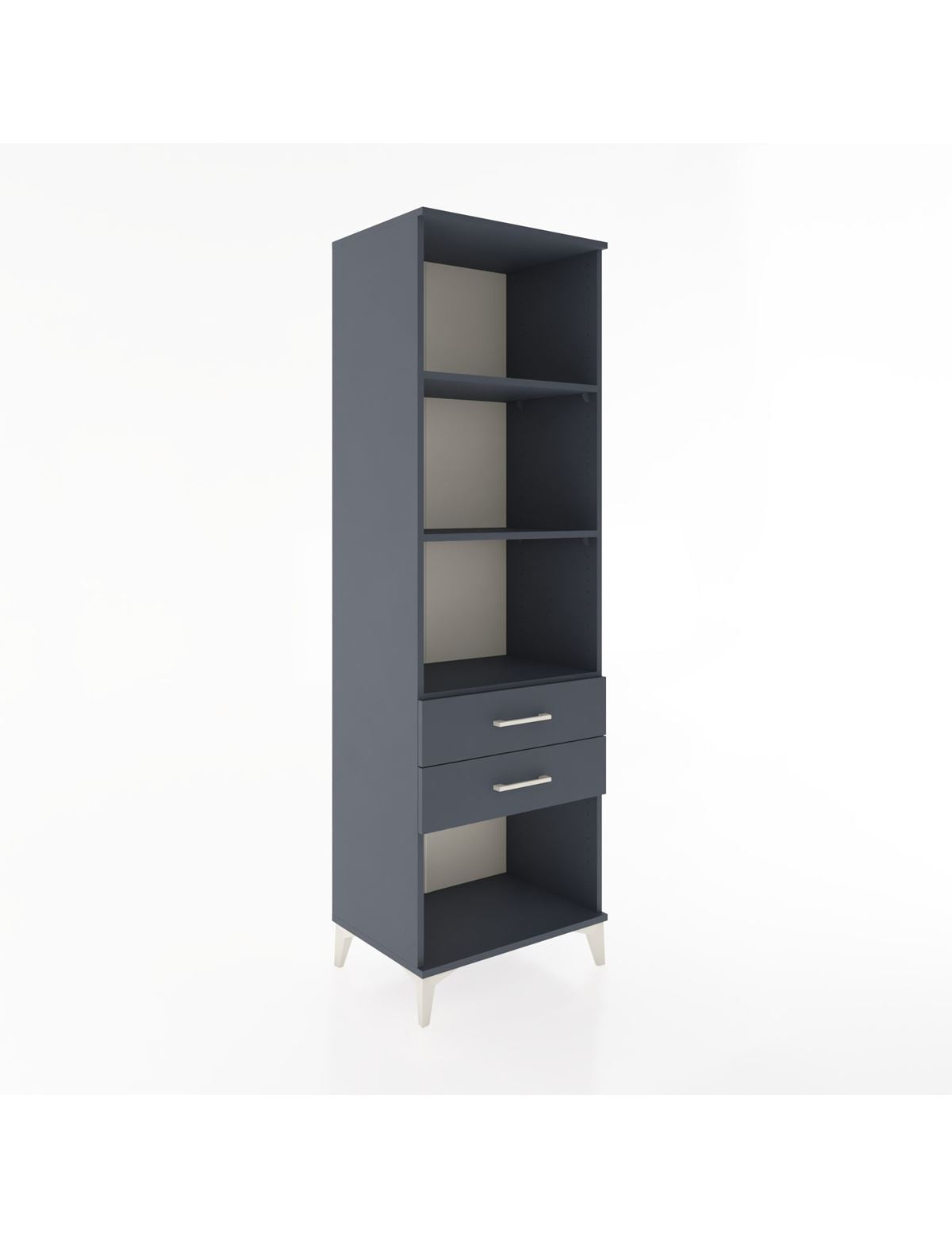 Hyperion Dolap 3 Raflı 2 Çekmeceli 60x44x195 Antrasit-Antrasit