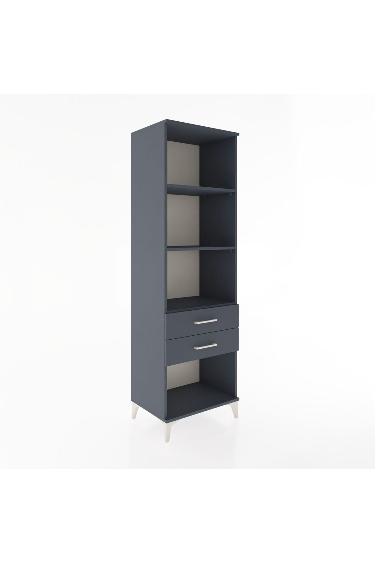 Hyperion Dolap 3 Raflı 2 Çekmeceli 60x44x195 Antrasit-Antrasit