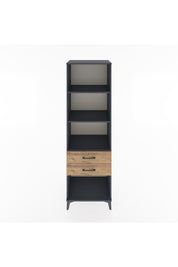 Hyperion Dolap 3 Raflı 2 Çekmeceli 60x44x195 Antrasit-Çam