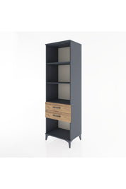 Hyperion Dolap 3 Raflı 2 Çekmeceli 60x44x195 Antrasit-Çam