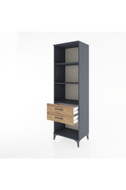 Hyperion Dolap 3 Raflı 2 Çekmeceli 60x44x195 Antrasit-Çam