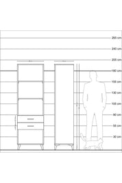 Hyperion Dolap 3 Raflı 2 Çekmeceli 60x44x195 Çam-Aytaşı