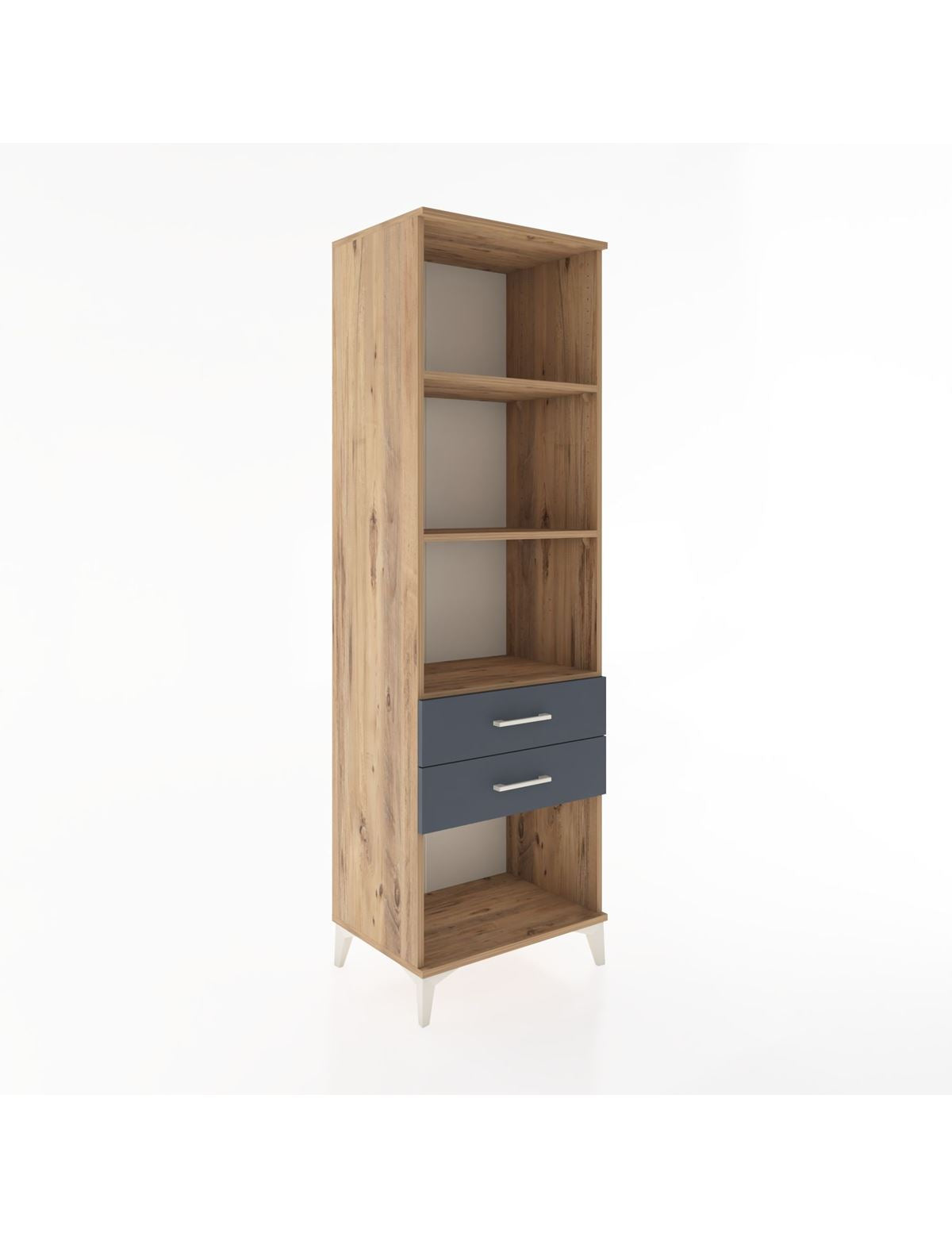 Hyperion Dolap 3 Raflı 2 Çekmeceli 60x44x195 Çam-Antrasit