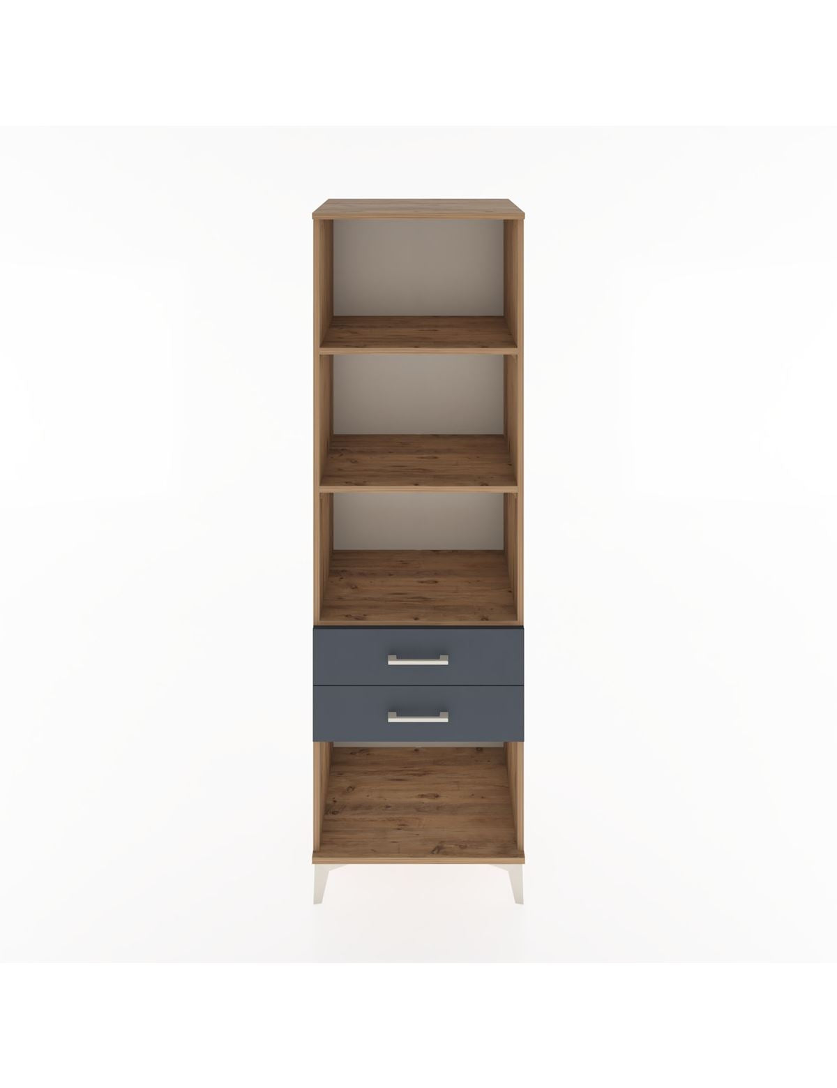 Hyperion Dolap 3 Raflı 2 Çekmeceli 60x44x195 Çam-Antrasit