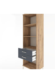 Hyperion Dolap 3 Raflı 2 Çekmeceli 60x44x195 Çam-Antrasit