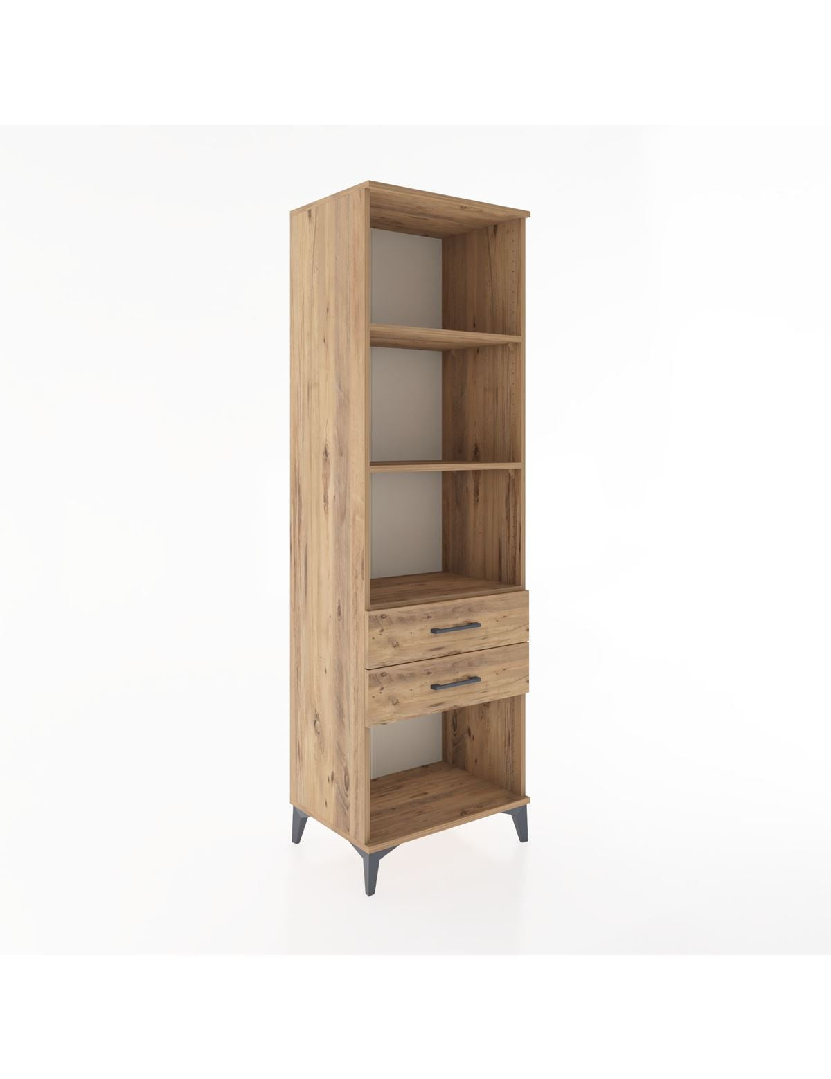 Hyperion Dolap 3 Raflı 2 Çekmeceli 60x44x195 Çam-Çam