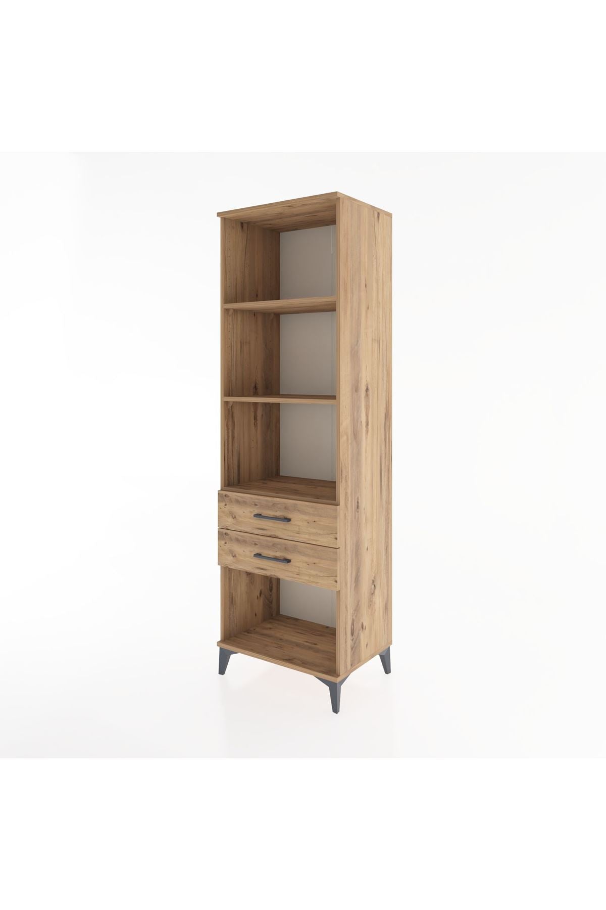 Hyperion Dolap 3 Raflı 2 Çekmeceli 60x44x195 Çam-Çam