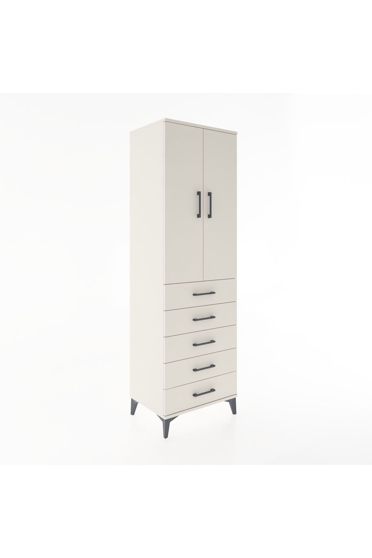 Hyperion Dolap Tek Raflı 5 Çekmeceli Tek Askılı 60x44x195 Aytaşı-Aytaşı