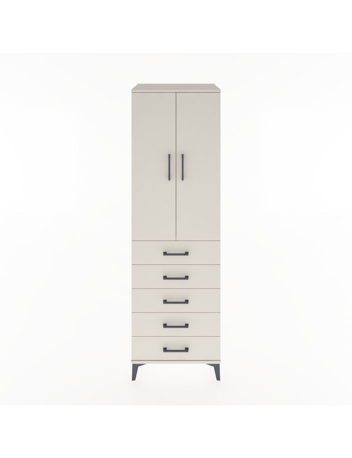 Hyperion Dolap Tek Raflı 5 Çekmeceli Tek Askılı 60x44x195 Aytaşı-Aytaşı