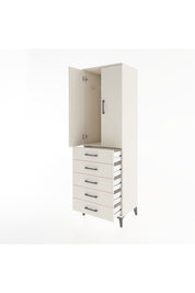 Hyperion Dolap Tek Raflı 5 Çekmeceli Tek Askılı 60x44x195 Aytaşı-Aytaşı