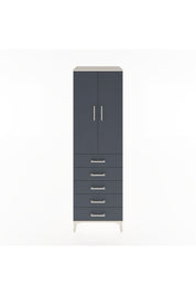 Hyperion Dolap Tek Raflı 5 Çekmeceli Tek Askılı 60x44x195 Aytaşı-Antrasit