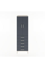 Hyperion Dolap Tek Raflı 5 Çekmeceli Tek Askılı 60x44x195