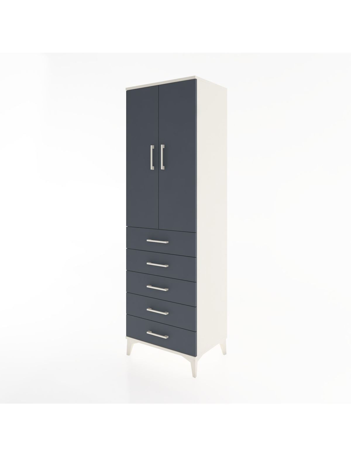 Hyperion Dolap Tek Raflı 5 Çekmeceli Tek Askılı 60x44x195 - S59M112V2B