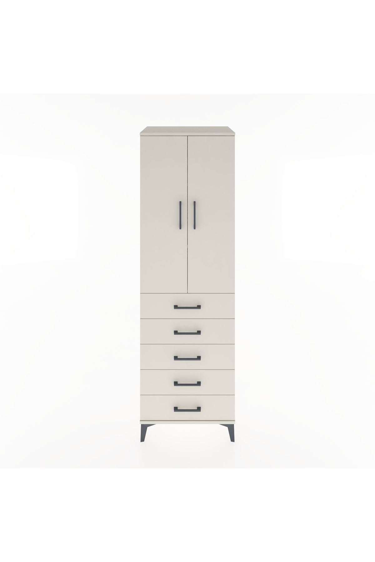 Hyperion Dolap 3 Raflı 5 Çekmeceli 2 Kapaklı 60x44x195 Aytaşı-Aytaşı