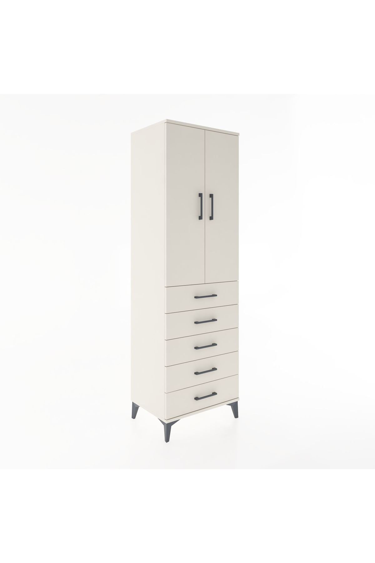 Hyperion Dolap 3 Raflı 5 Çekmeceli 2 Kapaklı 60x44x195 Aytaşı-Aytaşı