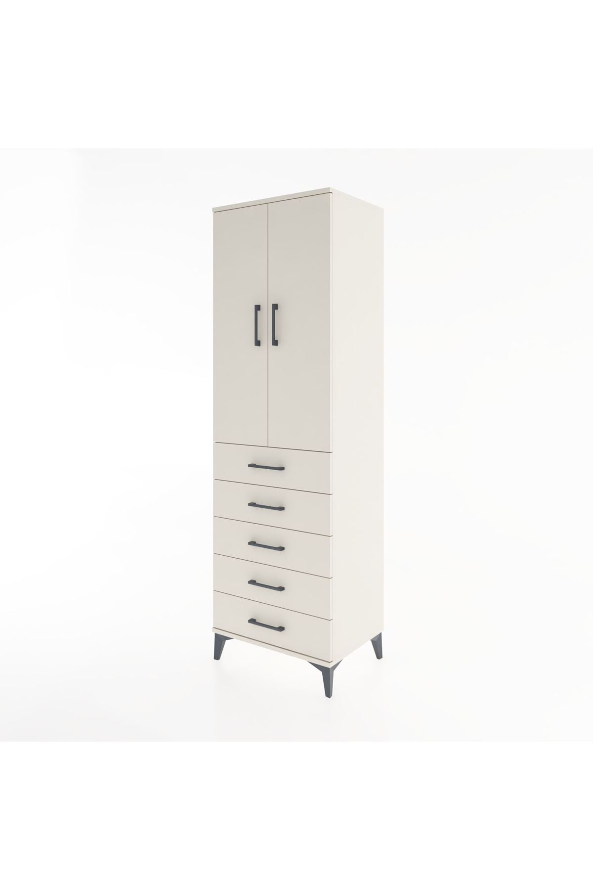 Hyperion Dolap 3 Raflı 5 Çekmeceli 2 Kapaklı 60x44x195 Aytaşı-Aytaşı