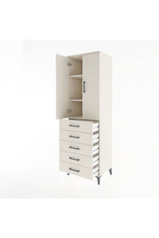 Hyperion Dolap 3 Raflı 5 Çekmeceli 2 Kapaklı 60x44x195 Aytaşı-Aytaşı