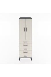 Hyperion Dolap 3 Raflı 5 Çekmeceli 2 Kapaklı 60x44x195 Antrasit-Aytaşı