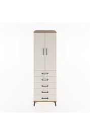 Hyperion Dolap 3 Raflı 5 Çekmeceli 2 Kapaklı 60x44x195 Çam-Aytaşı