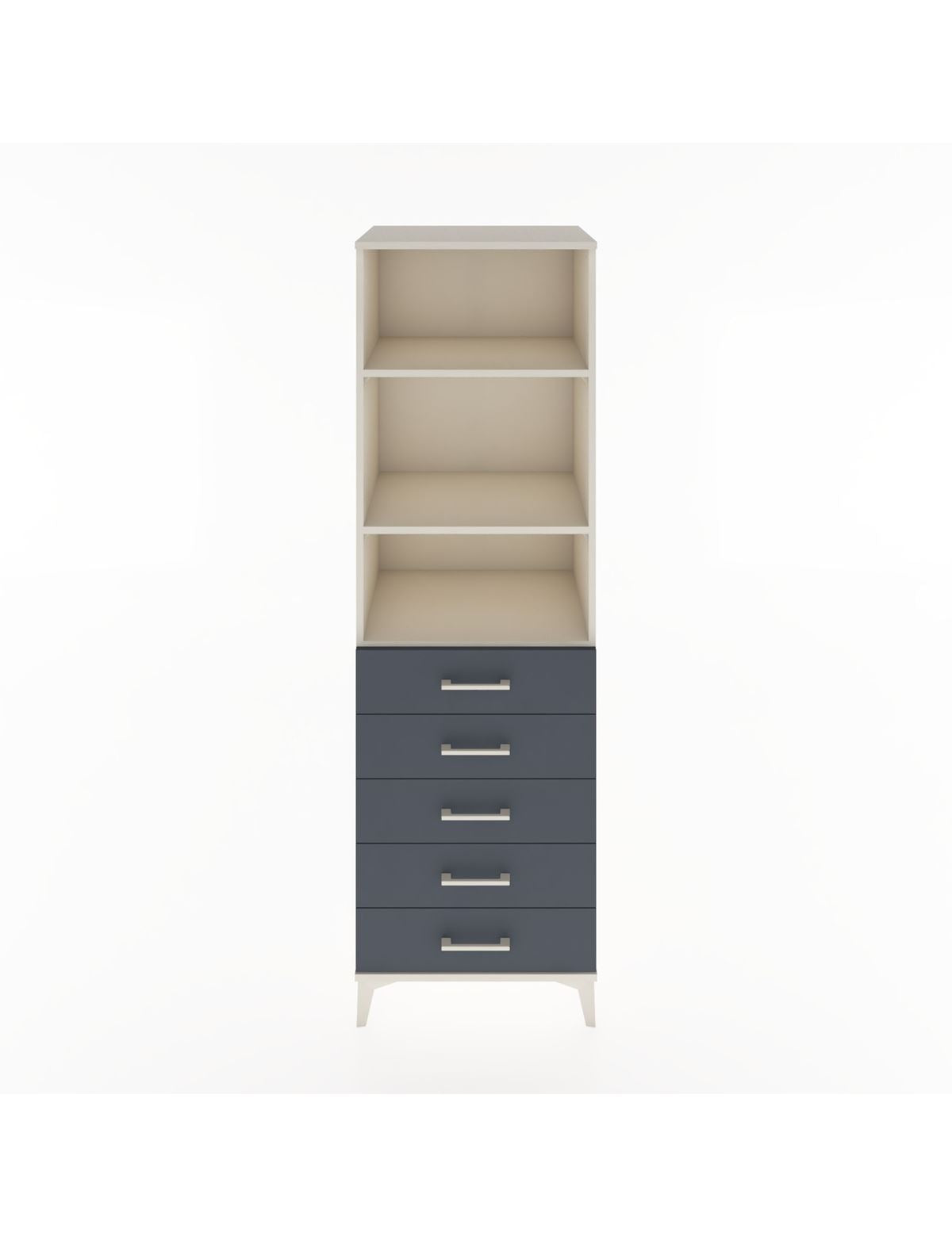 Hyperion Dolap 3 Raflı 5 Çekmeceli 60x44x195 Aytaşı-Antrasit