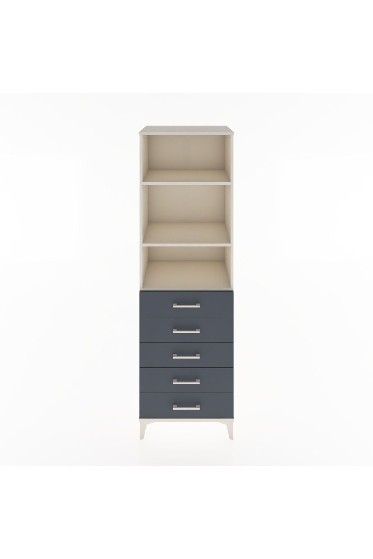 Hyperion Dolap 3 Raflı 5 Çekmeceli 60x44x195 Aytaşı-Antrasit