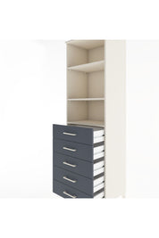 Hyperion Dolap 3 Raflı 5 Çekmeceli 60x44x195 Aytaşı-Antrasit