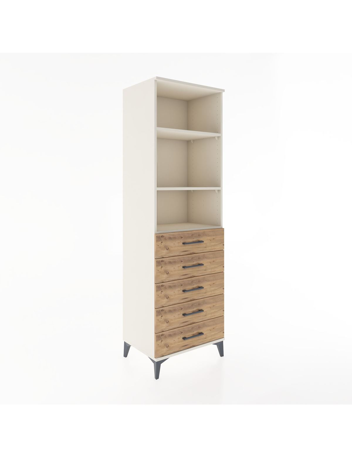 Hyperion Dolap 3 Raflı 5 Çekmeceli 60x44x195 Aytaşı-Çam