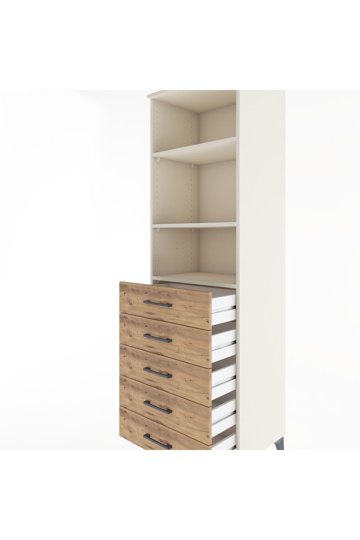 Hyperion Dolap 3 Raflı 5 Çekmeceli 60x44x195 Aytaşı-Çam