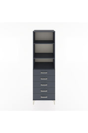 Hyperion Dolap 3 Raflı 5 Çekmeceli 60x44x195 Antrasit-Antrasit