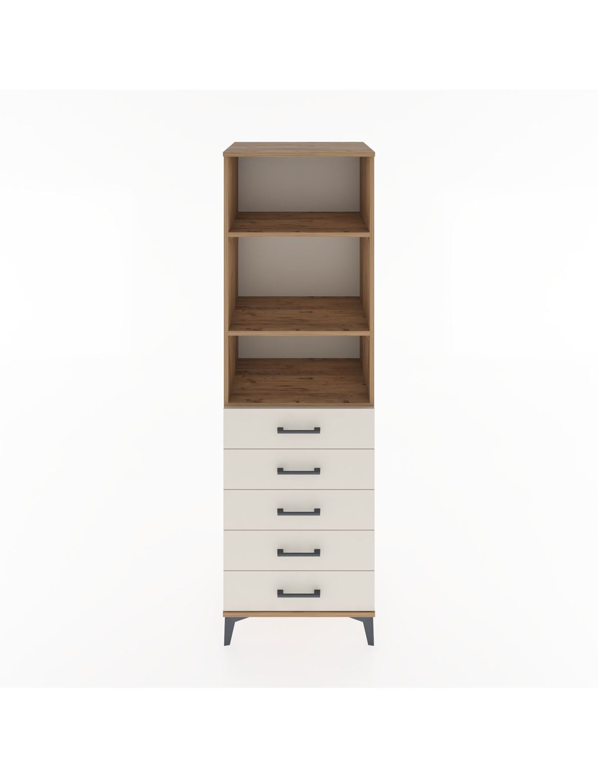 Hyperion Dolap 3 Raflı 5 Çekmeceli 60x44x195 Çam-Aytaşı