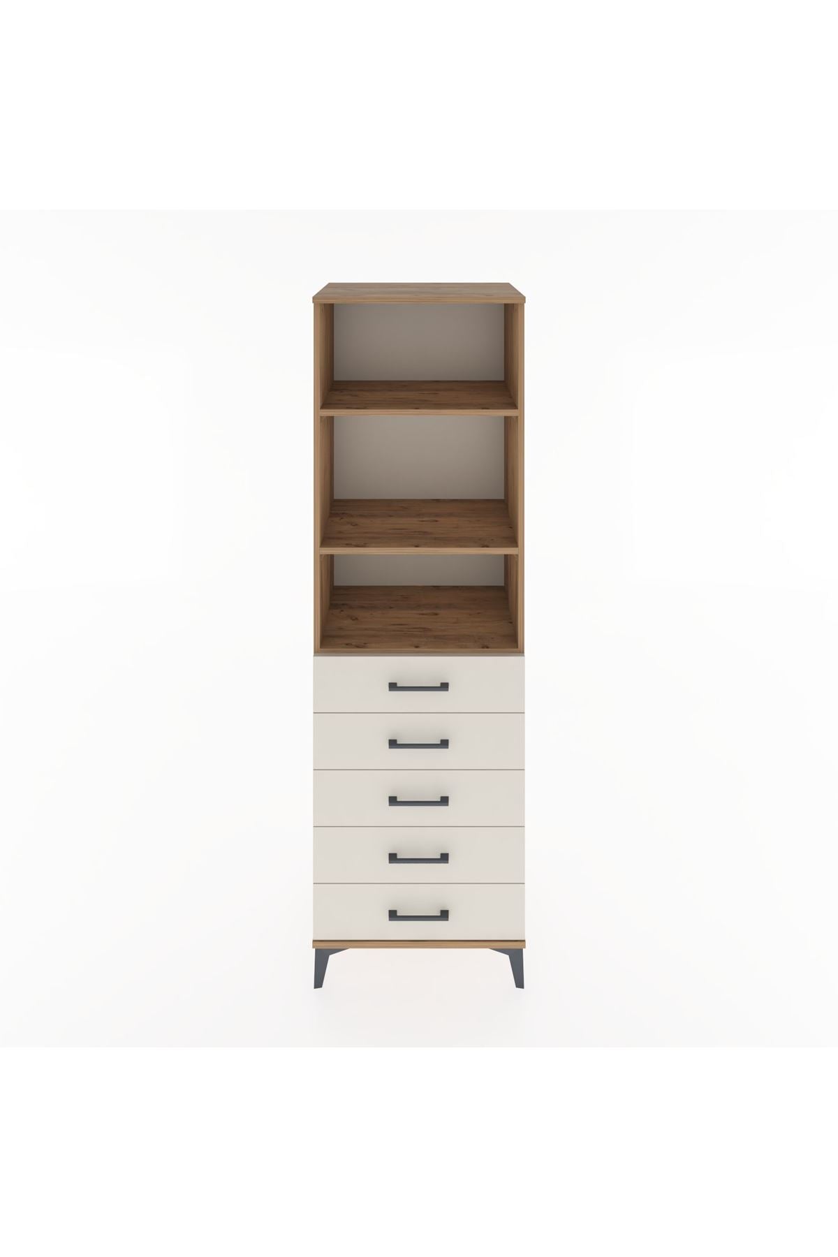 Hyperion Dolap 3 Raflı 5 Çekmeceli 60x44x195 Çam-Aytaşı